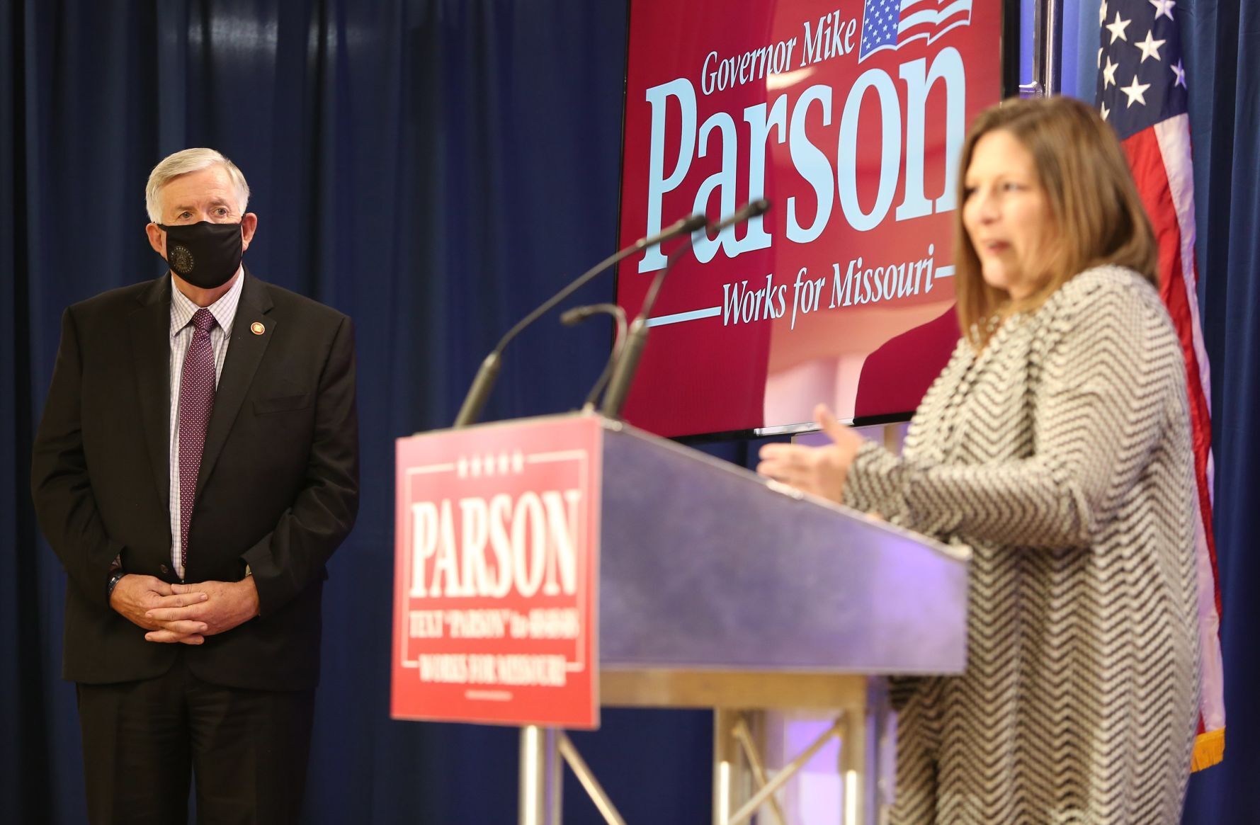 Parson speaks to law enforcement families